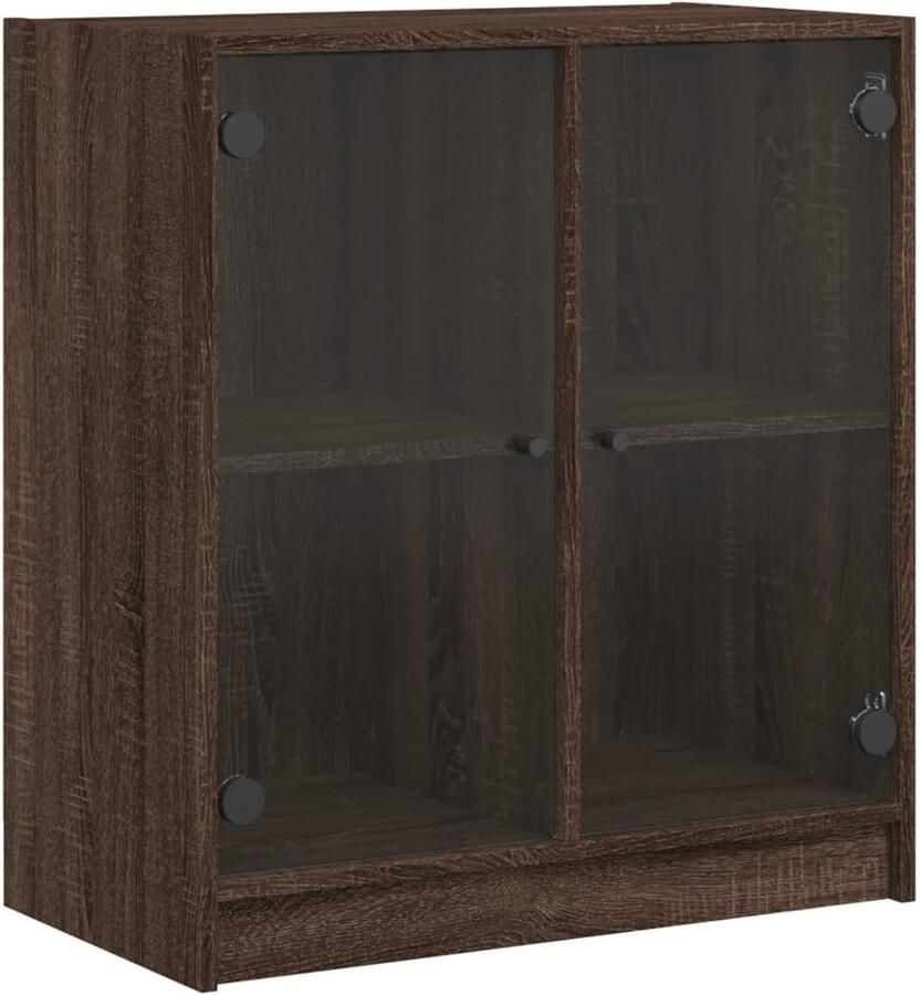 VidaXL Bijzetkast Bruin Eiken 68x37x75 5 cm Dressoir Modern Dressoir Houten Dressoir Vitrinekast Opbergkast