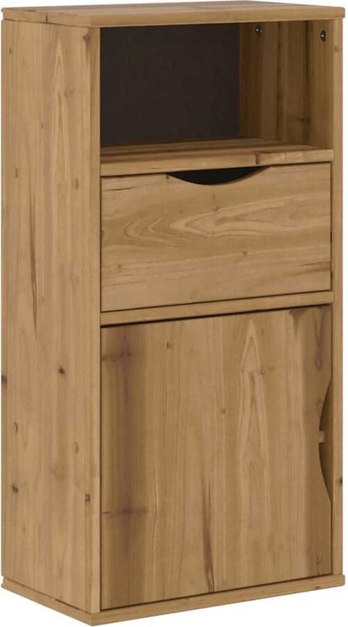 VidaXL Bijzetkast massief grenenhout 40x24x79cm Bijzettafel Wood Furniture Grenshout Meubels Vintage Style Landelijke Stijl