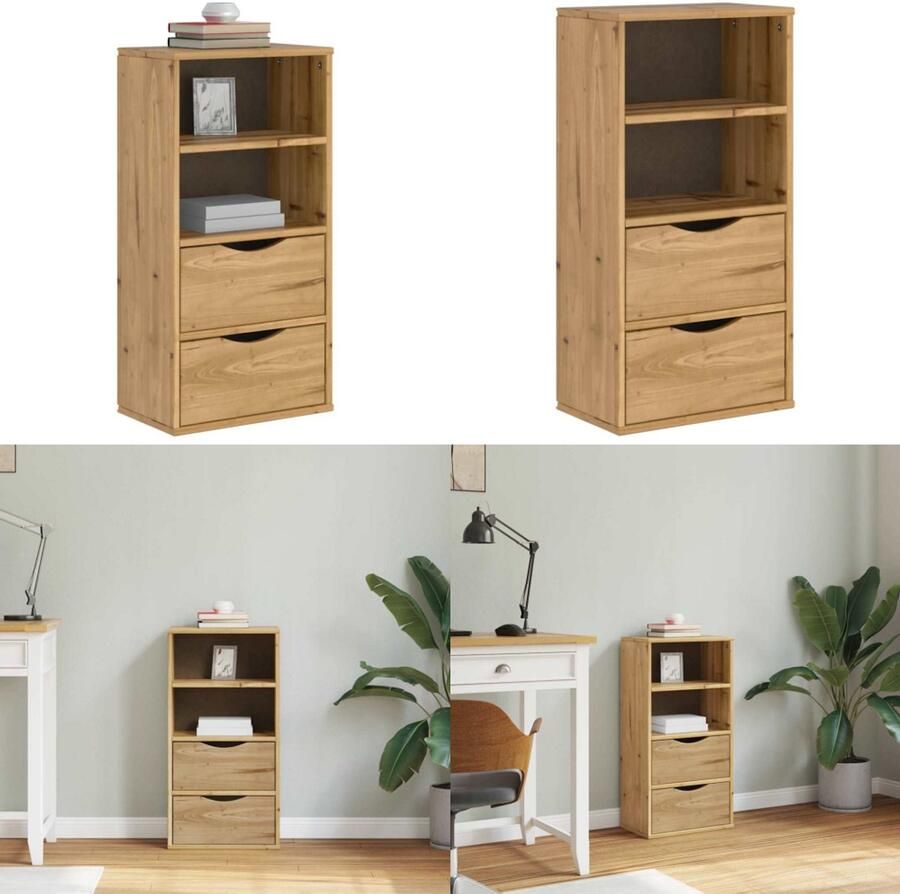 VidaXL Bijzetkast met lades 40x24x79 cm massief grenenhout Bijzetkast Bijzetkasten Kast Dressoir