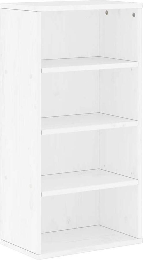 VidaXL Bijzetkast ODDA Wit 40x24x79 cm Grenenhout Bijzettafel Houten Kast Opbergkast Grenoble Meubels Vintage Meubel