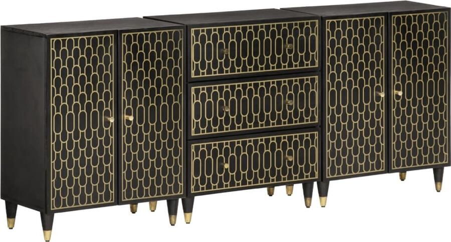 VidaXL -Bijzetkasten-3-st-60x33x75-cm-massief-mangohout