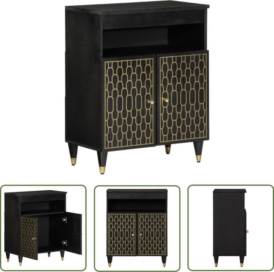 VidaXL Bijzetkast 60x33x75 cm massief mangohout Bijzettafel Bijzetkasten Mangohout Kast Vintage Kast Salontafel