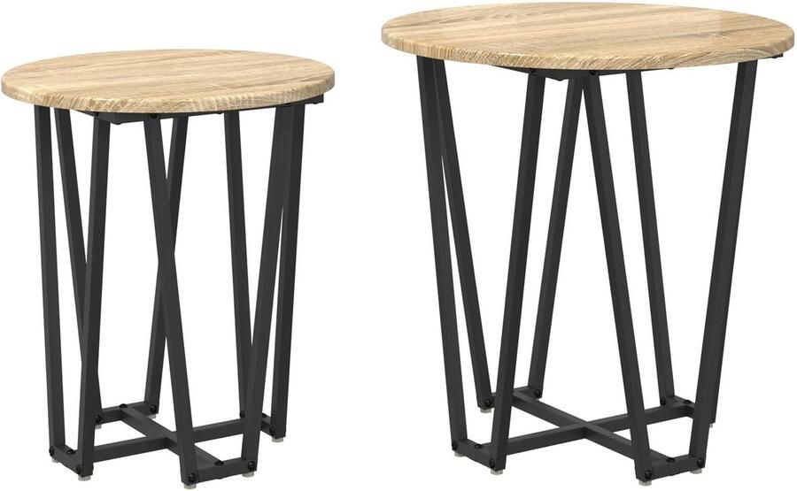 VidaXL Bijzettafels Sonoma eiken Gefabriceerd hout Compacte bijzettafel