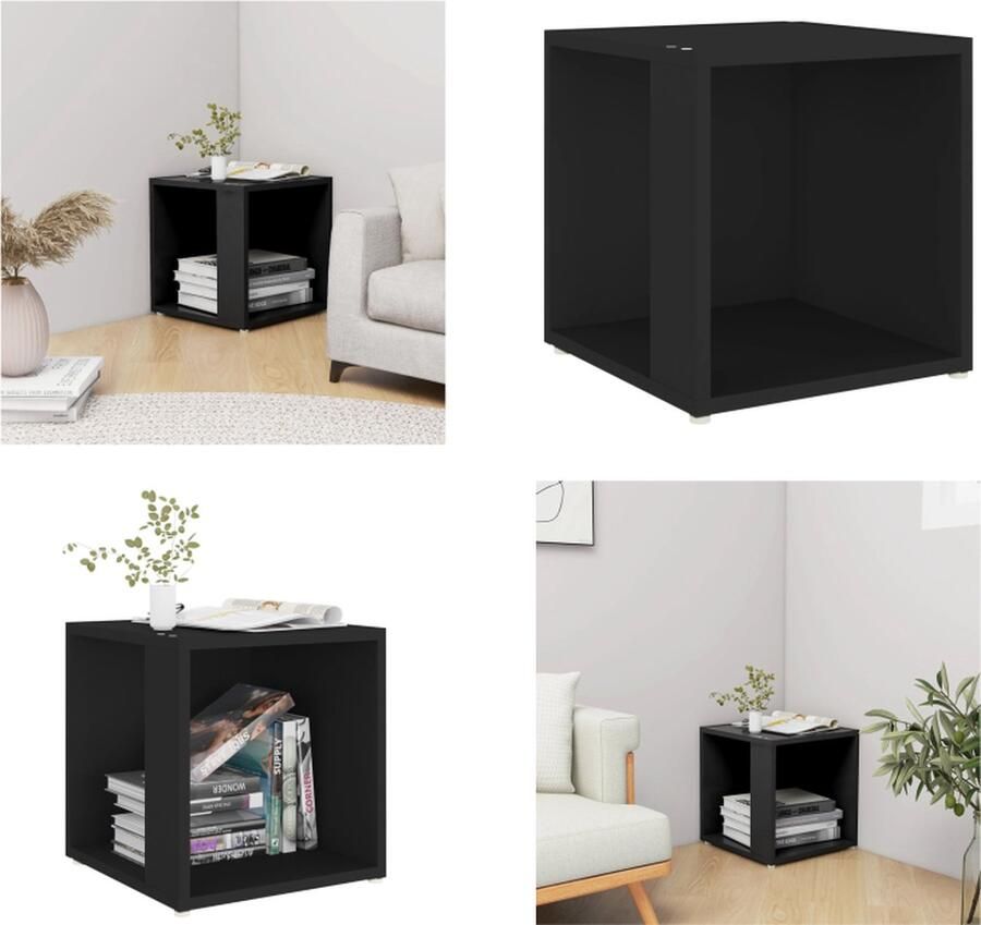 VidaXL Bijzettafel 33x33x34 5 cm bewerkt hout zwart Bijzettafel Bijzettafeltje Bijzettafeltjes Hoekkast
