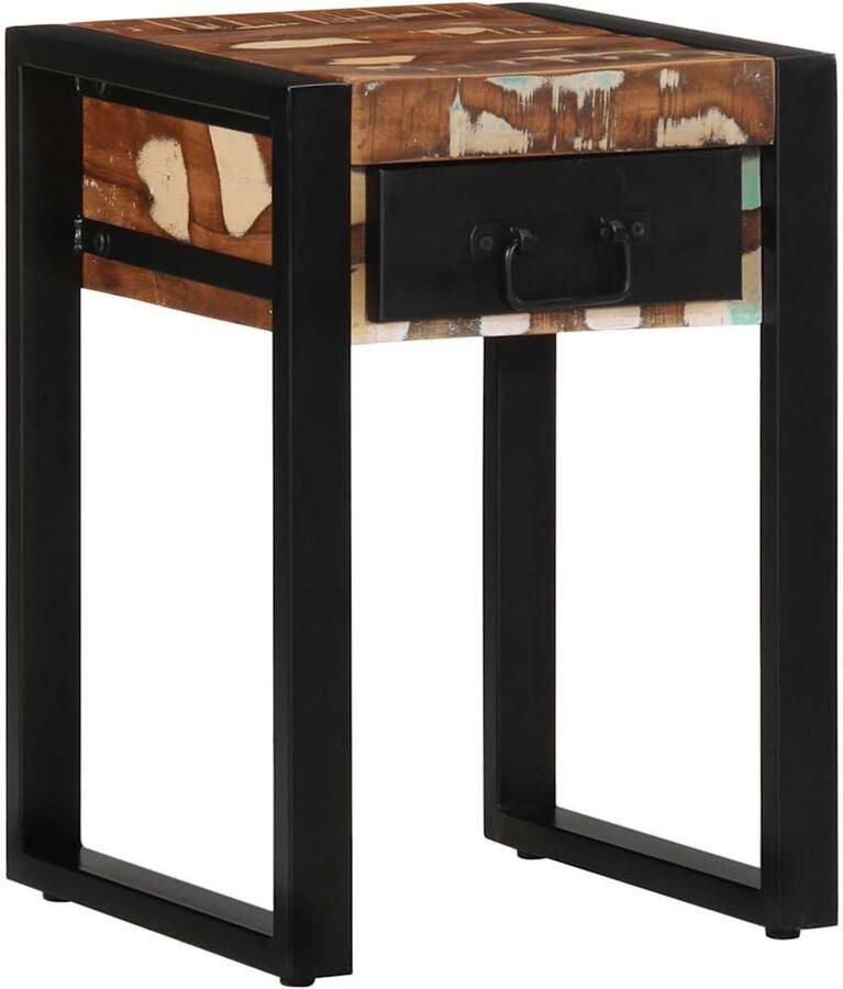 VidaXL Bijzettafel 35x35x50 cm massief gerecycled hout meerkleurig