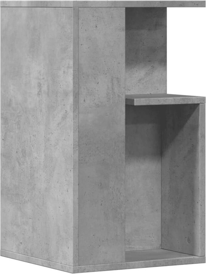 VidaXL Bijzettafel 35x35x60 cm bewerkt hout betongrijs Bijzettafel Bijzettafels Salontafel Tafel