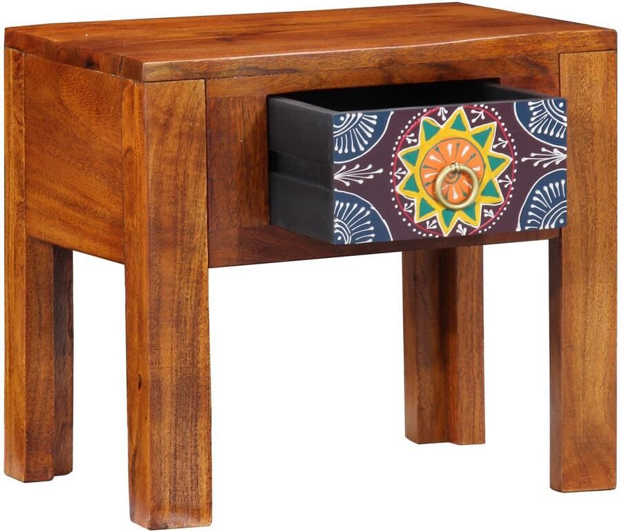 VidaXL Bijzettafel met lade Bruin 40 x 30 x 36 cm Massief acaciahout