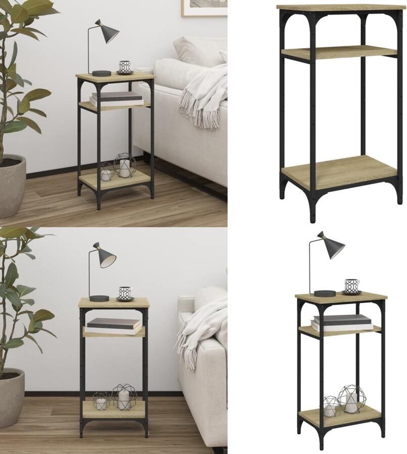 VidaXL Bijzettafel 40x30x75 cm bewerkt hout sonoma eikenkleurig Bijzettafel Bijzettafels Accenttafel Eindtafel