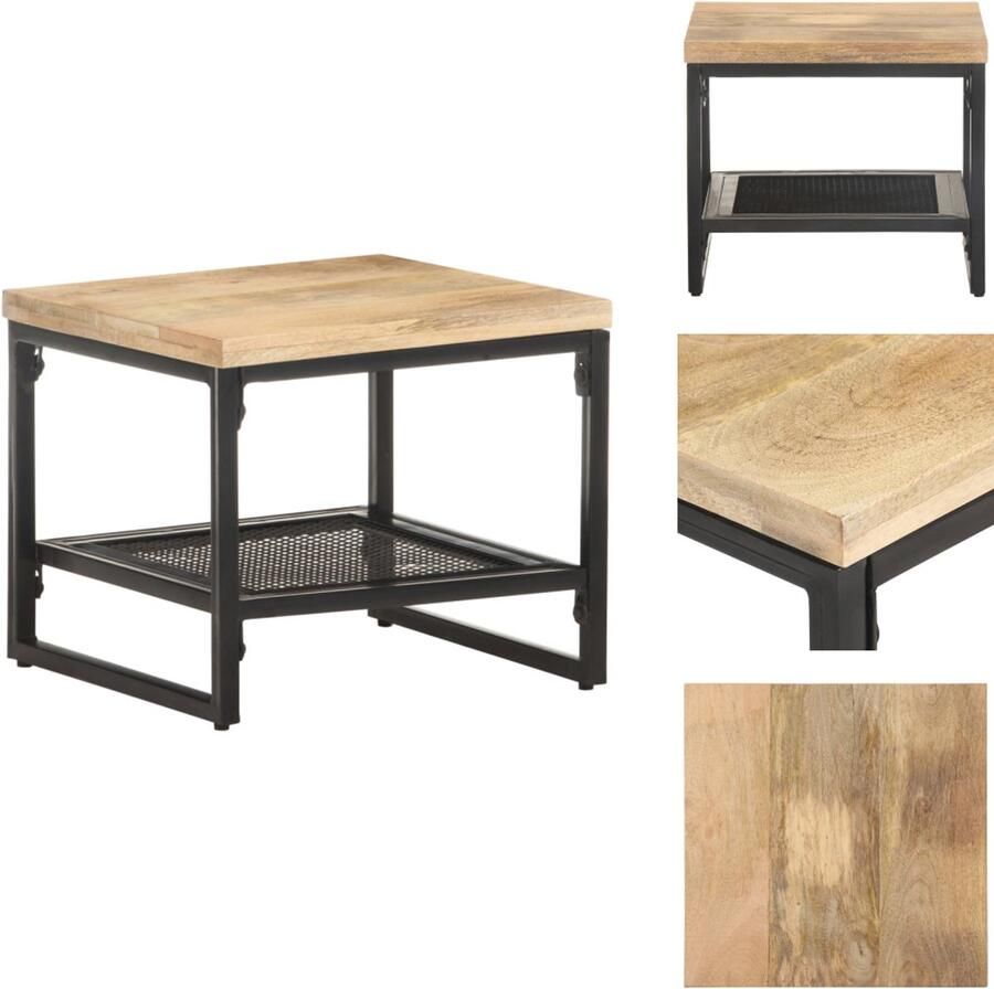 VidaXL Bijzettafeltje Bijzettafeltjes Houten Tafeltje Houten Tafeltjes Bijzettafel 40x40x35 cm massief mangohout