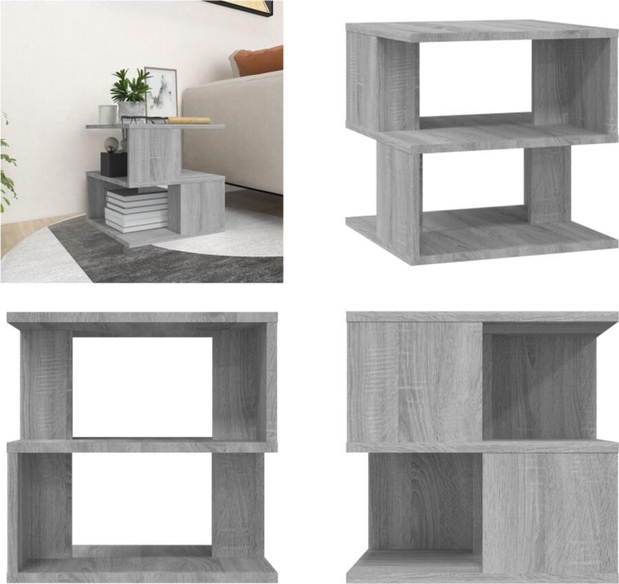 VidaXL Bijzettafel 40x40x40 cm bewerkt hout grijs sonoma eikenkleurig Bijzettafel Bijzettafels Eindtafel Salontafel