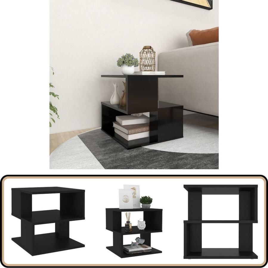 VidaXL Bijzettafel 40x40x40 cm Spaanplaat Zwart Bijzettafel Salontafel Zwarte Tafel Houten Tafel Kleine Tafel