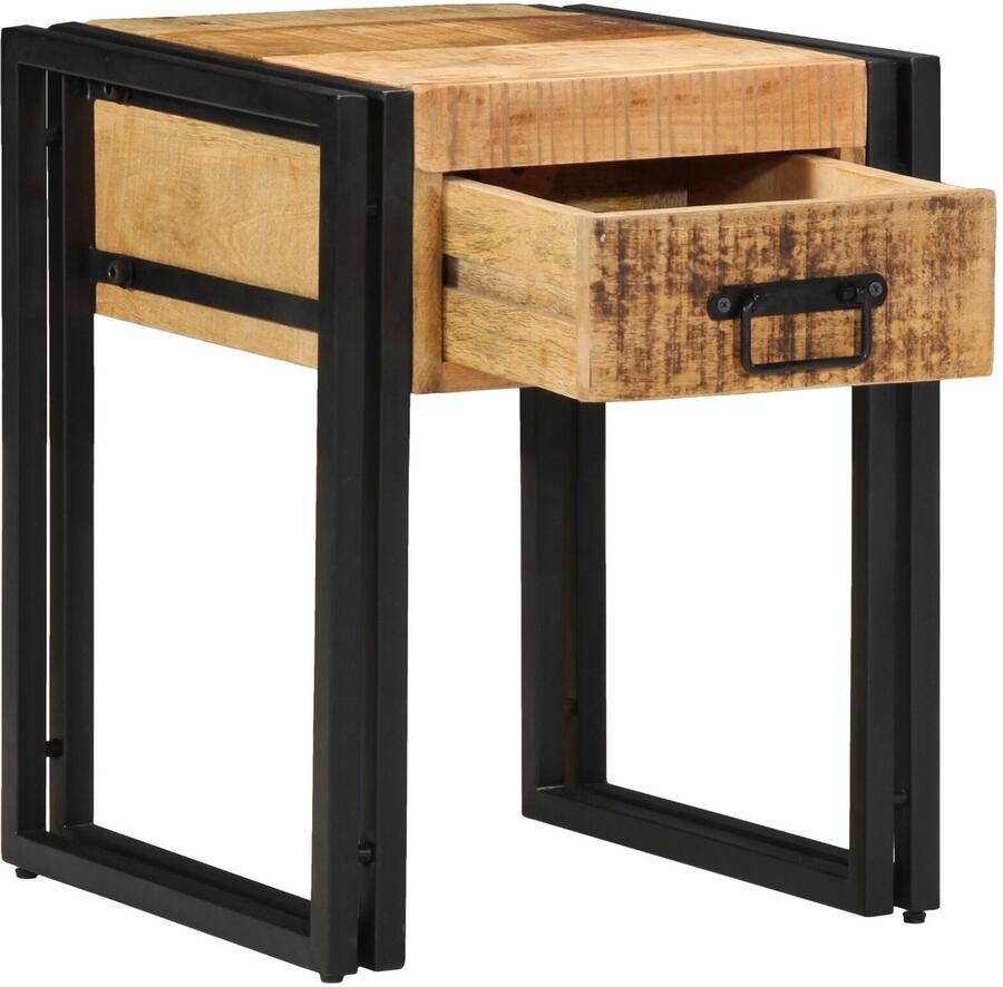 VidaXL Bijzettafel Anders 40 x 40 x 50 cm Massief mango hout en metaal
