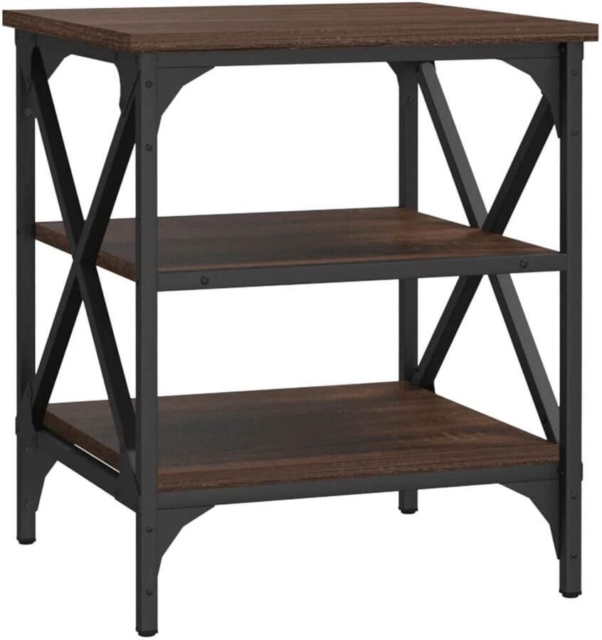 VidaXL -Bijzettafel-40x42x50-cm-bewerkt-hout-bruineikenkleurig - Foto 2