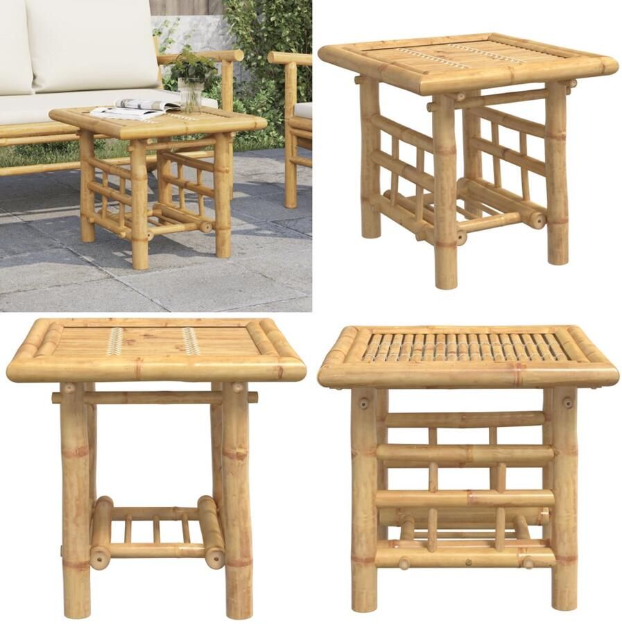 VidaXL Bijzettafel 45x45x45 cm bamboe Bijzettafel Bijzettafels Salontafel Tafel