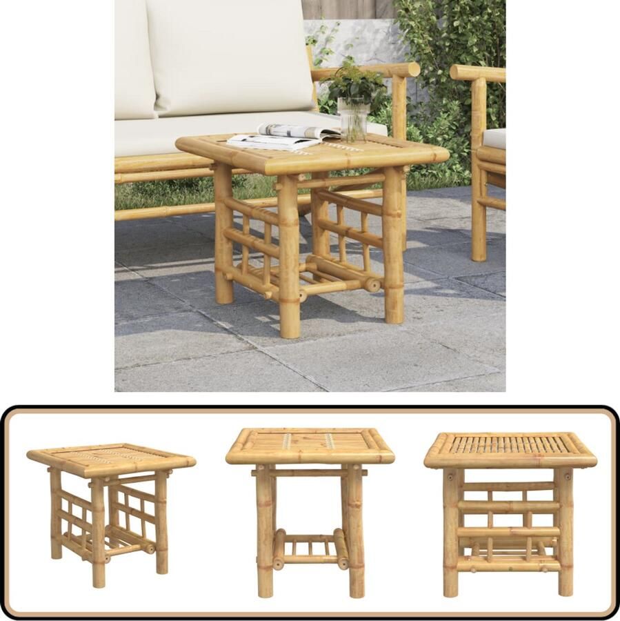 VidaXL Bijzettafel Bamboe 45x45x45 cm Draagkracht 75kg Bamboe Bijzettafel Kleine Salontafel Sidetable Woonaccessoires Living Room Furniture Multifunctionele Tafel Houten Bijzet Tafels