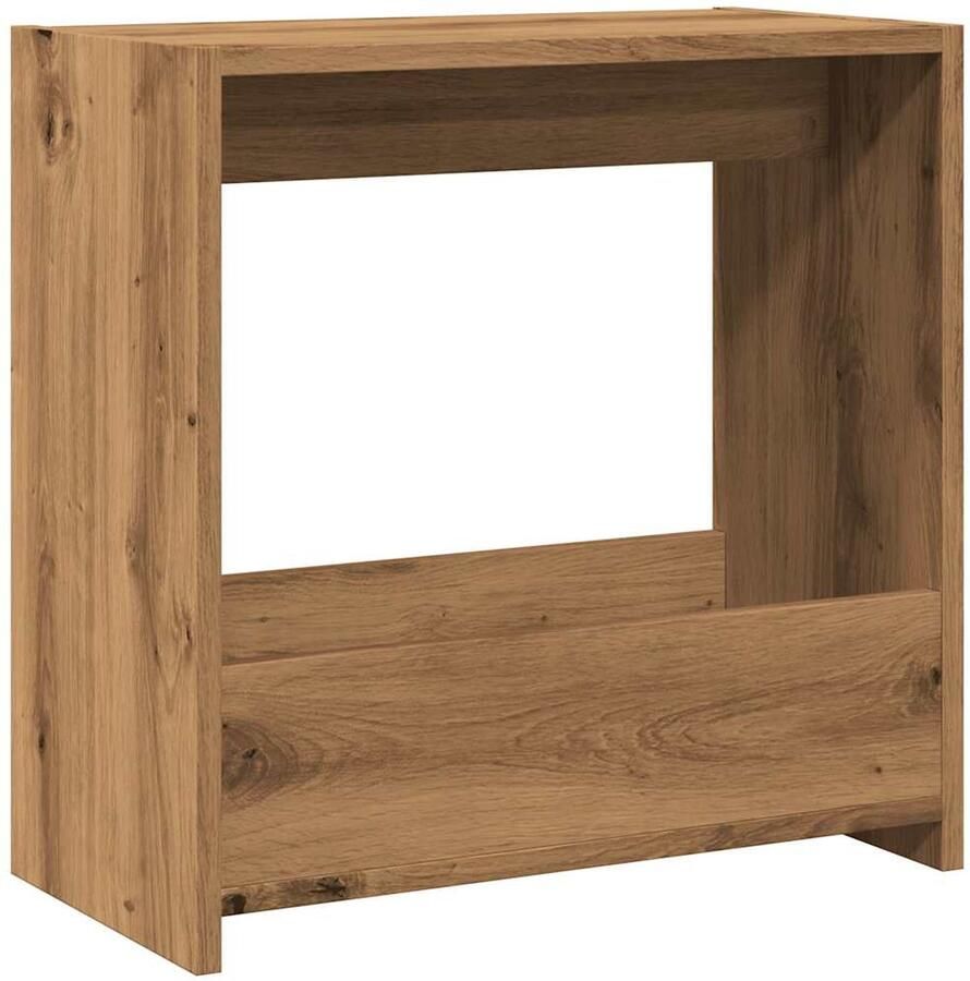 VidaXL Bijzettafel 50x26x50 cm bewerkt hout artisanaal eikenkleurig Bijzettafel Bijzettafels Accenttafel Bank Bijzettafel