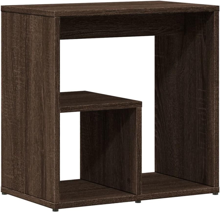 VidaXL Bijzettafel Bijzettafels Salontafel Tafel Bijzettafel 50x30x50 cm bewerkt hout bruin eikenkleur
