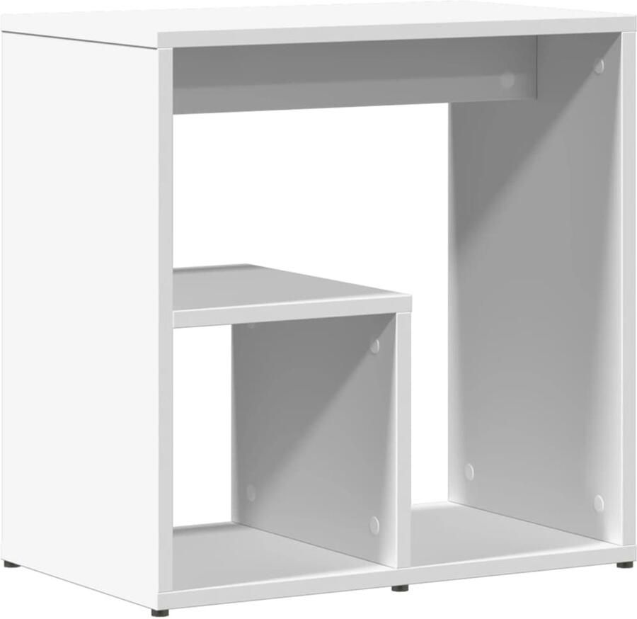 VidaXL Bijzettafel 50x30x50 cm bewerkt hout wit Bijzettafel Bijzettafels Salontafel Tafel