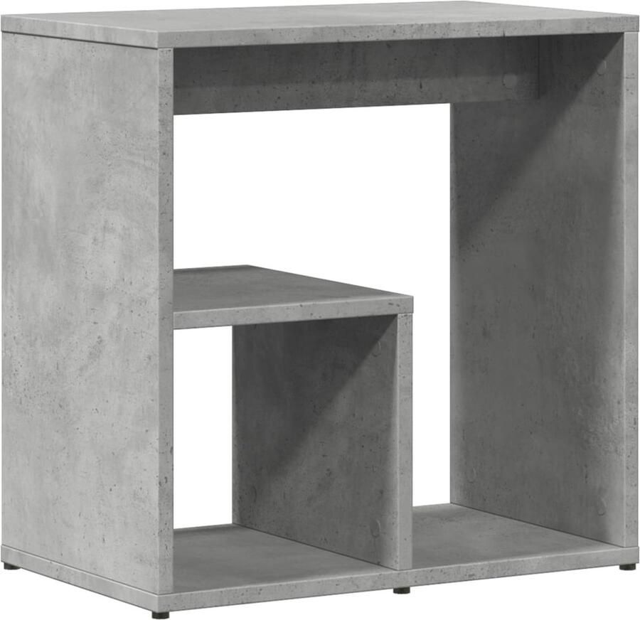 The Living Store Bijzettafel 50x30x50 cm spaanplaat betongrijs Bijzettafel Salontafel Houten Tafels Betonlook Moderne Meubels