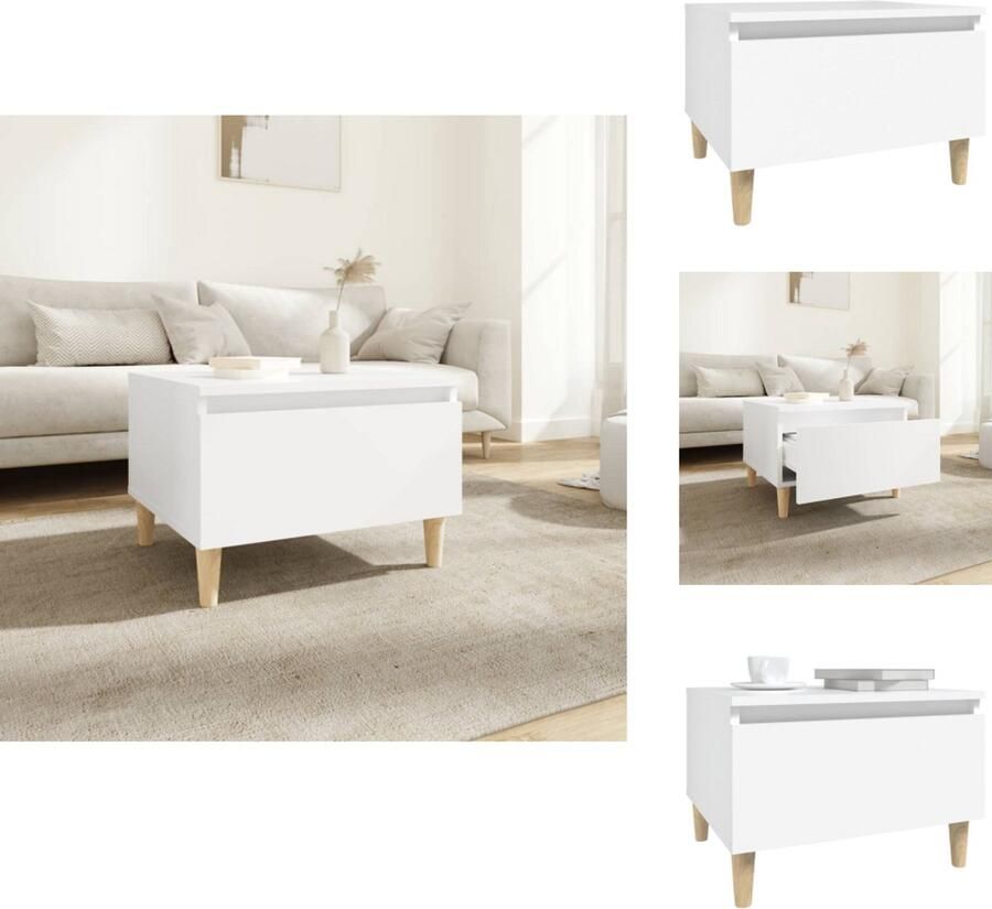VidaXL -Bijzettafel-50x46x35-cm-bewerkt-hout-wit - Foto 4