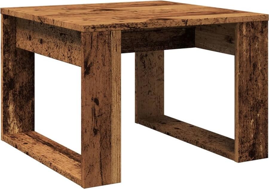 VidaXL Bijzettafel 50x50x35 cm bewerkt hout oud houtkleurig