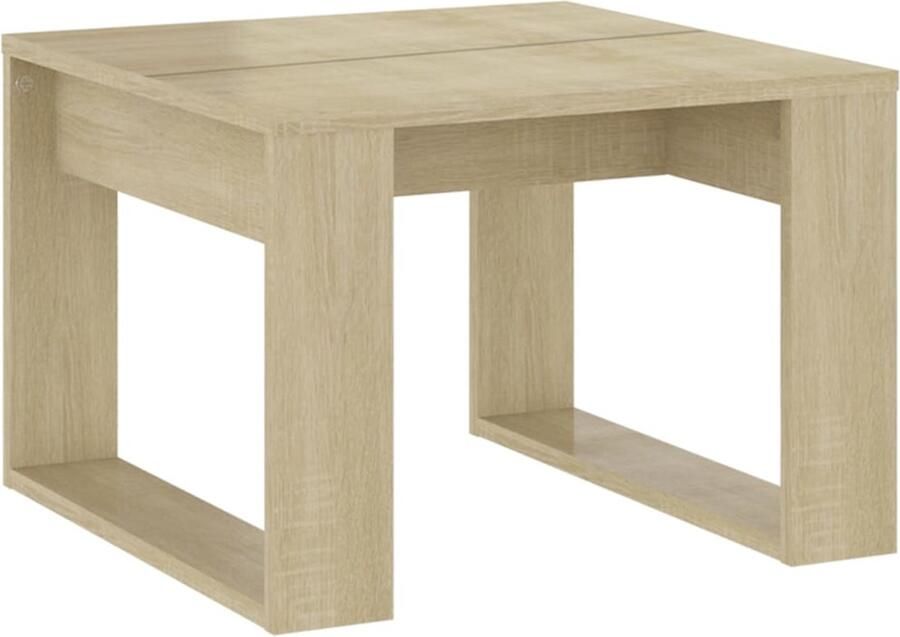 VidaXL Bijzettafel 50x50x35 cm Sonoma eikenhout Bijzettafel Salontafel Houten Bijzet Tafels Kleine Tafel Bruine Tafel Spaanplaat Tafel Moderne Bijzettafel Compact Tafel Living Room Furniture Meubilair - Foto 2