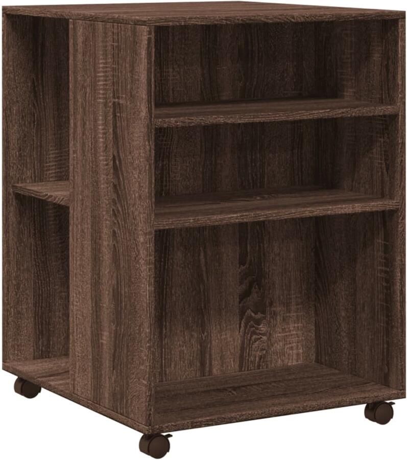 VidaXL Bijzettafel 55x60x78 cm Bruin Eiken Met Wieltjes Bijzettafel Bijzettafels Salontafel Tafel