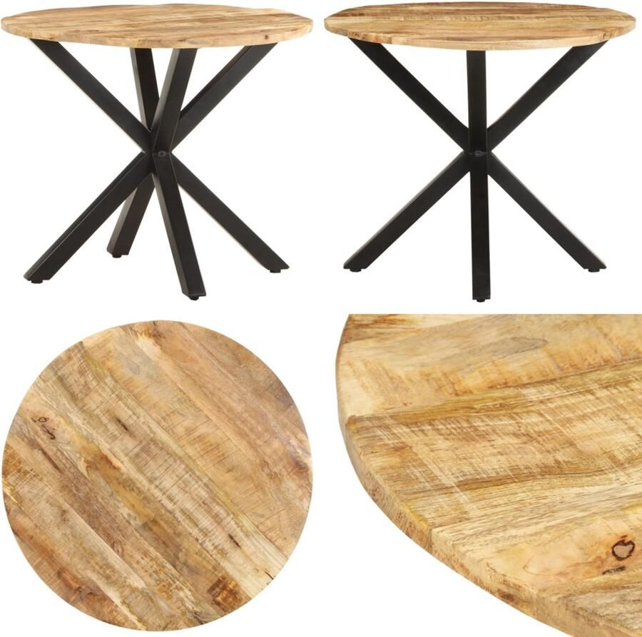 VidaXL -Bijzettafel-68x68x56-cm-massief-mangohout - Foto 2