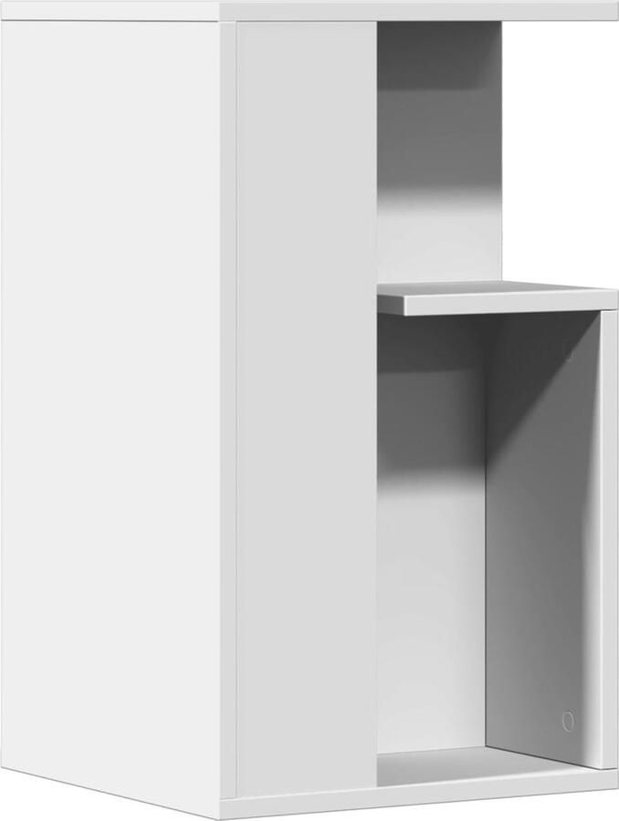 VidaXL Bijzettafel Bewerkt Hout Wit 35x35x60 cm Bijzettafel Bijzettafels Salontafel Tafel