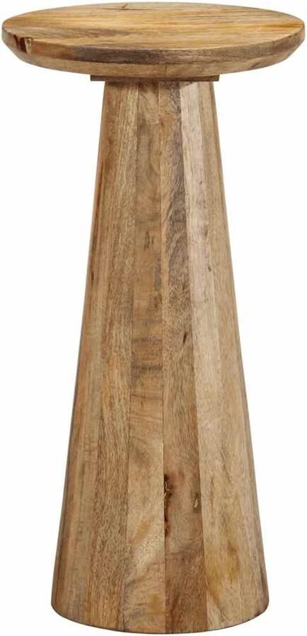 The Living Store Bijzettafel Ø30x60 cm massief mangohout Bijzettafel Salontafel Houten Tafel Mango Wood Ronde Tafel