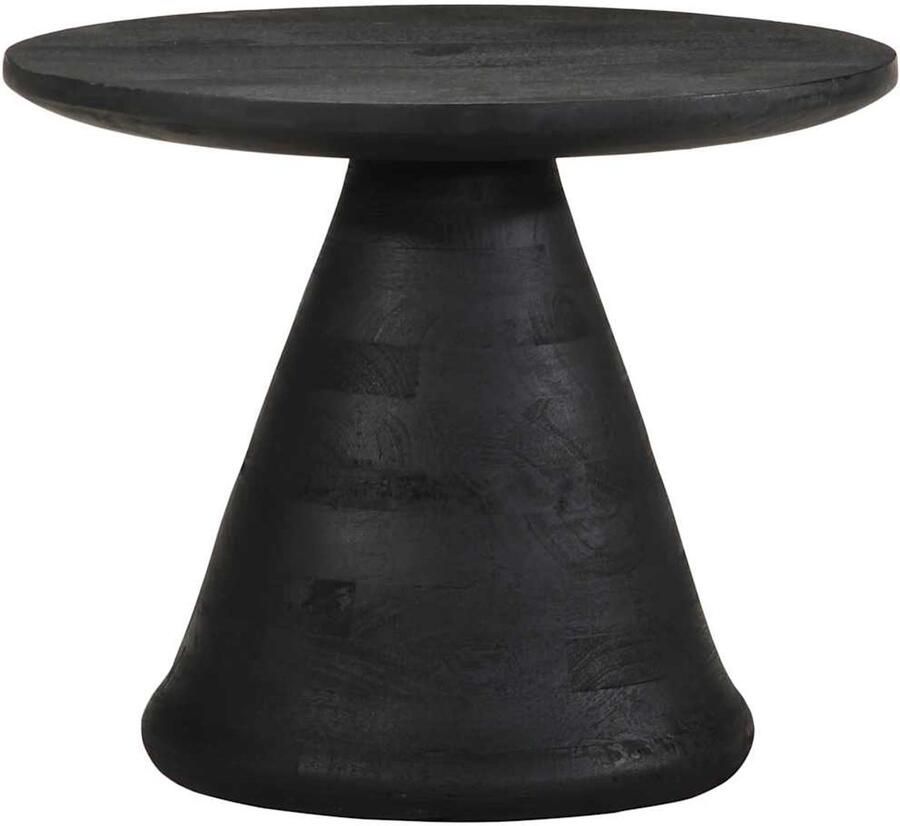 VidaXL Bijzettafel Bijzettafels Accenttafel Bank Bijzettafel Ø50x40 cm massief mangohout zwart
