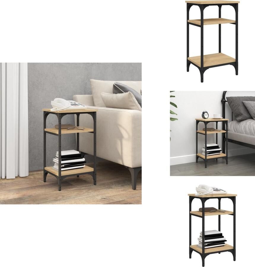 VidaXL Bijzettafel Bijzettafels Accenttafel Eindtafel -Bijzettafel-35x30x60-cm-bewerkt-hout-sonoma-eikenkleurig