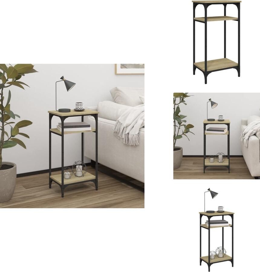 VidaXL Bijzettafel Bijzettafels Accenttafel Eindtafel Bijzettafel 40x30x75 cm bewerkt hout sonoma eikenkleurig - Foto 2