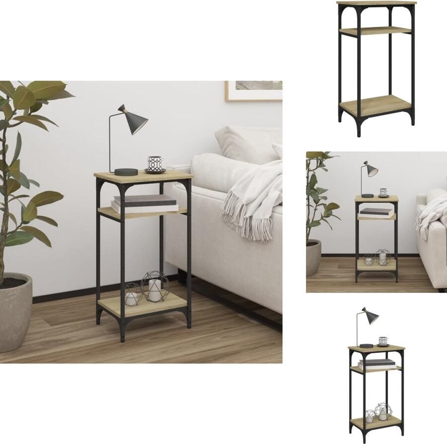 VidaXL Bijzettafel Bijzettafels Accenttafel Eindtafel Bijzettafel 40x30x75 cm bewerkt hout sonoma eikenkleurig