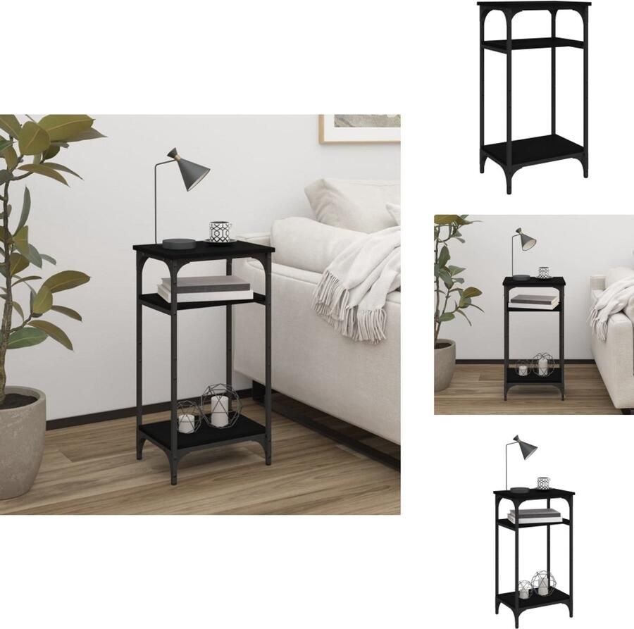 VidaXL Bijzettafel Bijzettafels Accenttafel Eindtafel Bijzettafel 40x30x75 cm bewerkt hout zwart