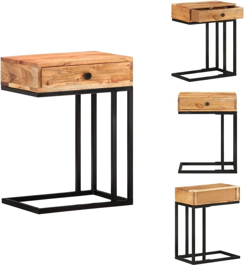 VidaXL Bijzettafel Bijzettafels Bijzettafeltje Bijzettafeltjes Bijzettafel U-vormig 45x30x61 cm massief acaciahout