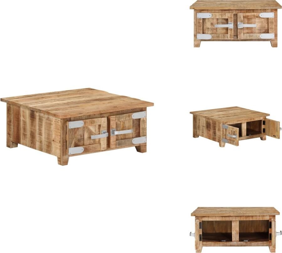 VidaXL Bijzettafel Bijzettafels Bijzettafeltje Bijzettafeltjes Salontafel 67x67x30 cm massief mangohout