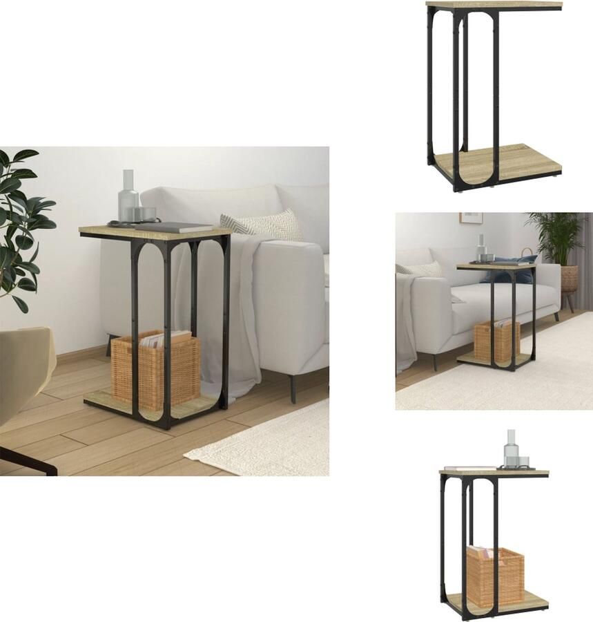 VidaXL Bijzettafel Bijzettafels Bijzettafeltje Houten Tafeltje Bijzettafel 40x30x60 cm bewerkt hout sonoma eikenkleurig