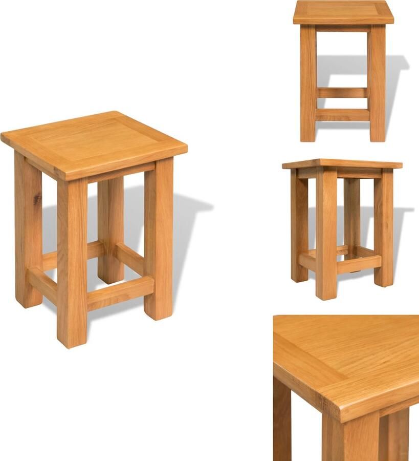 VidaXL Bijzettafel Bijzettafels Consoletafel Bijzettafel 27x24x37 cm massief eikenhout