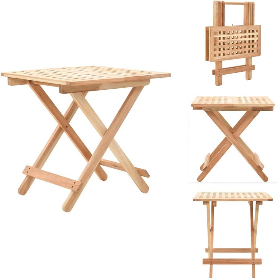 VidaXL Bijzettafel Bijzettafels Eindtafel Eindtafels Bijzettafel inklapbaar 50x50x49 cm massief walnotenhout