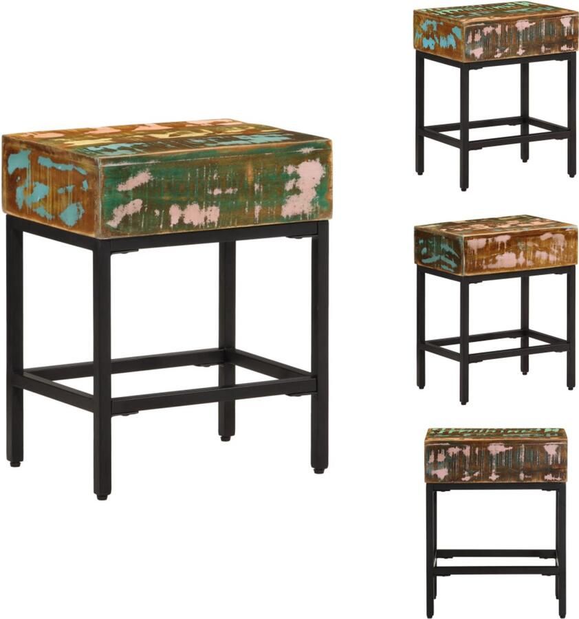 VidaXL Bijzettafel Bijzettafels Eindtafel Salontafel Bijzettafel 40x30x51 cm massief gerecycled hout