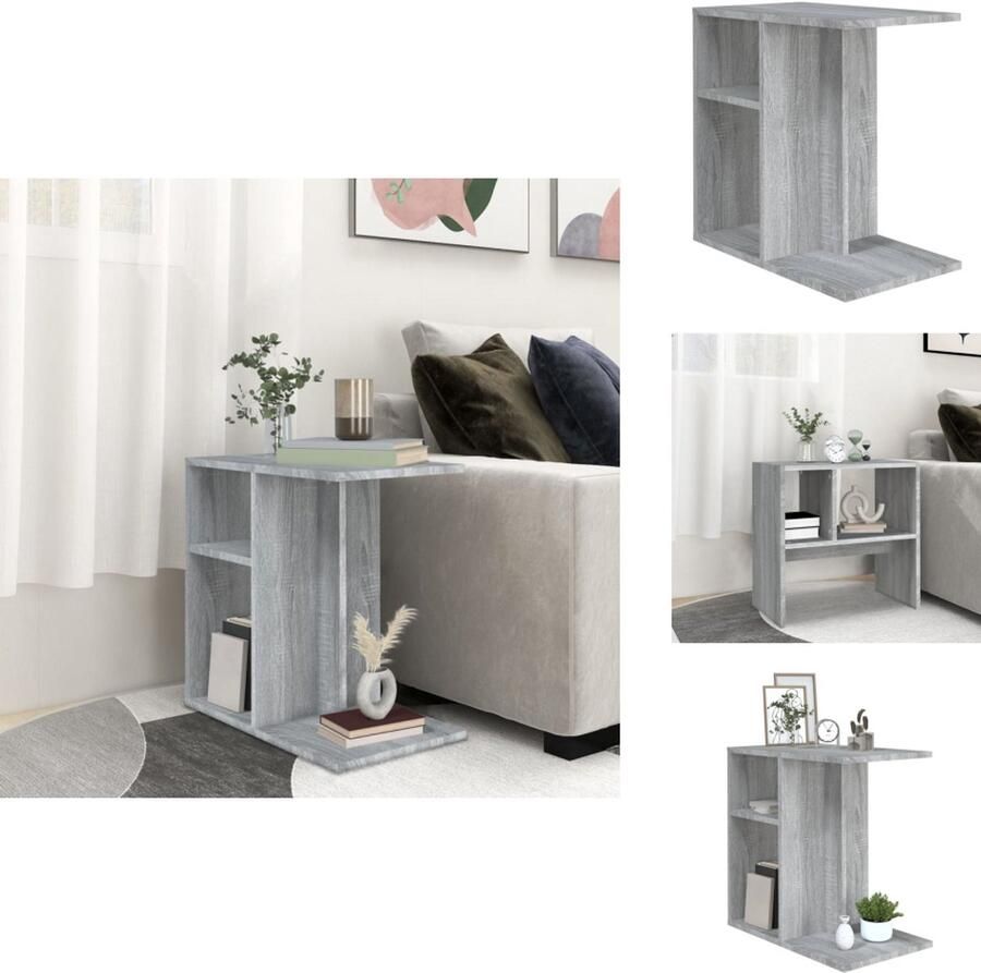VidaXL Bijzettafel Bijzettafels Eindtafel Salontafel Bijzettafel 50x30x50 cm bewerkt hout grijs sonoma eikenkleurig