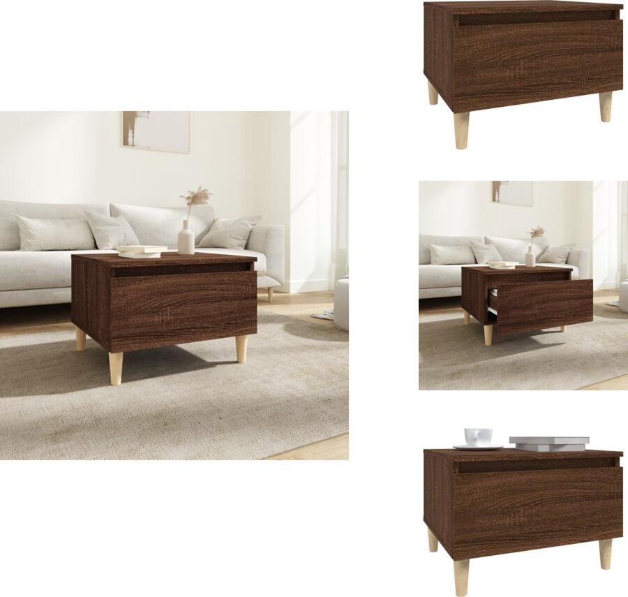 VidaXL Bijzettafel Bijzettafels Eindtafel Salontafel Bijzettafel 50x46x35 cm bewerkt hout bruineikenkleurig - Foto 2
