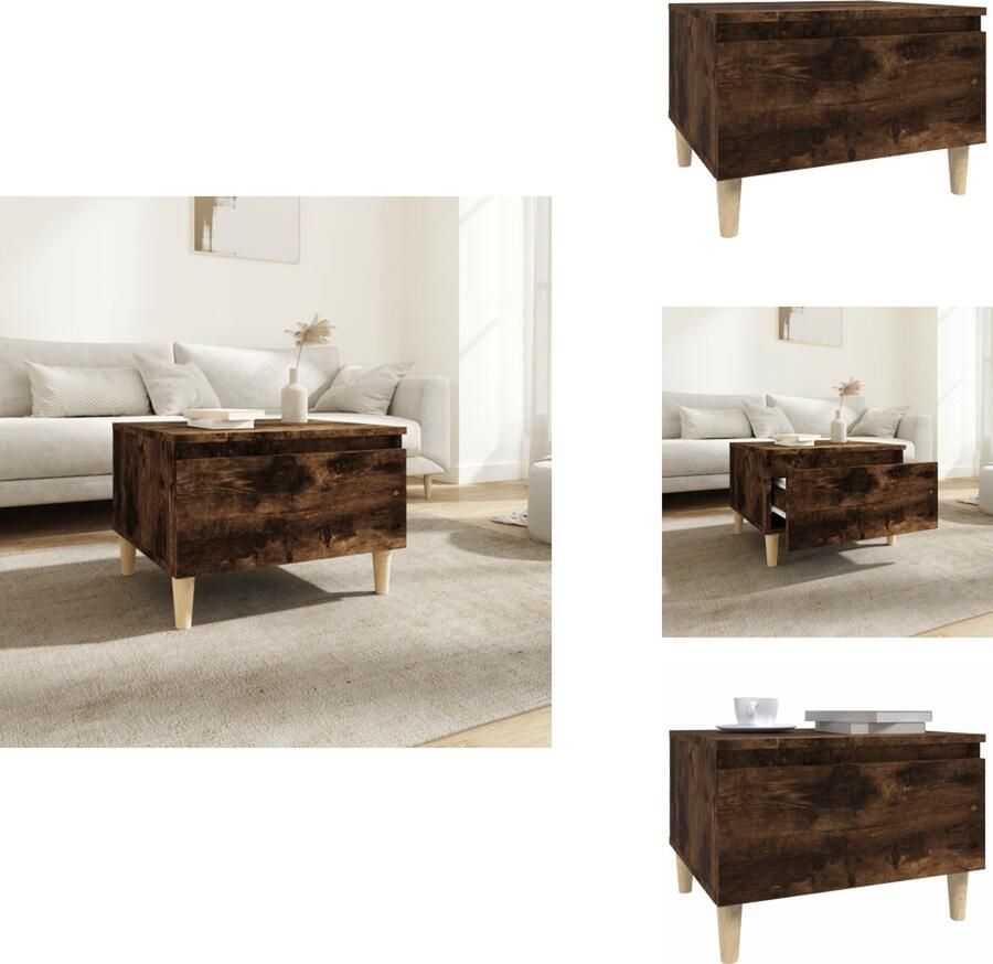 VidaXL Bijzettafel Bijzettafels Eindtafel Salontafel Bijzettafel 50x46x35 cm bewerkt hout gerookt eikenkleurig