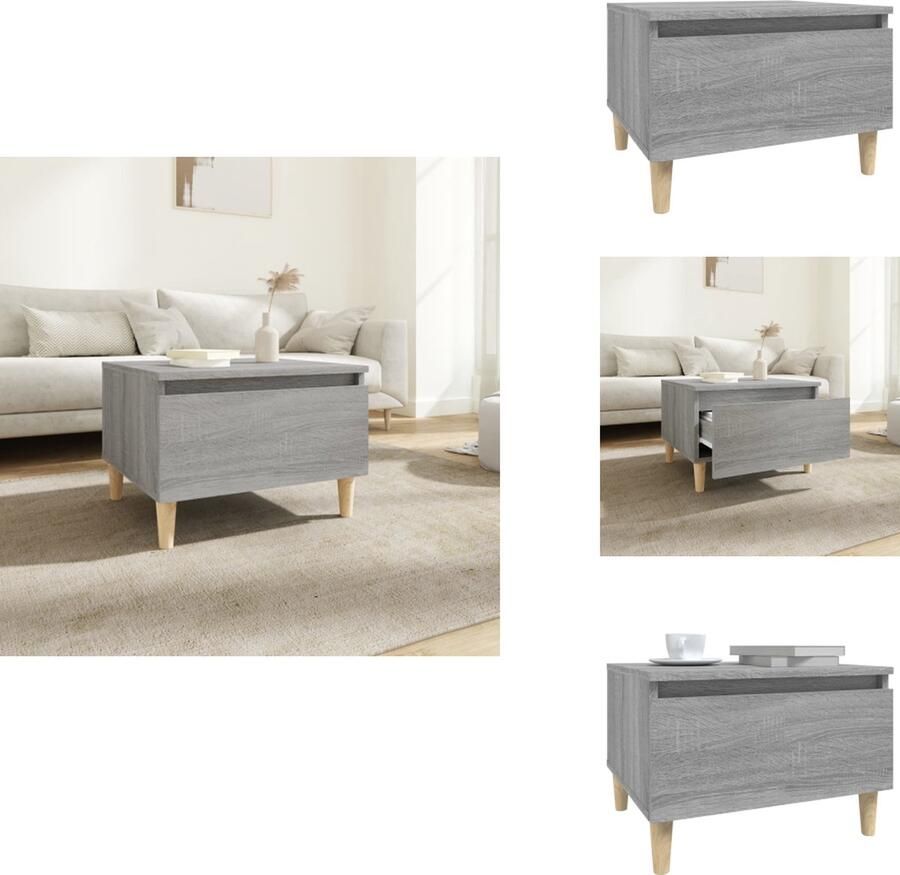 VidaXL Bijzettafel Bijzettafels Eindtafel Salontafel Bijzettafel 50x46x35 cm bewerkt hout grijs sonoma eikenkleurig