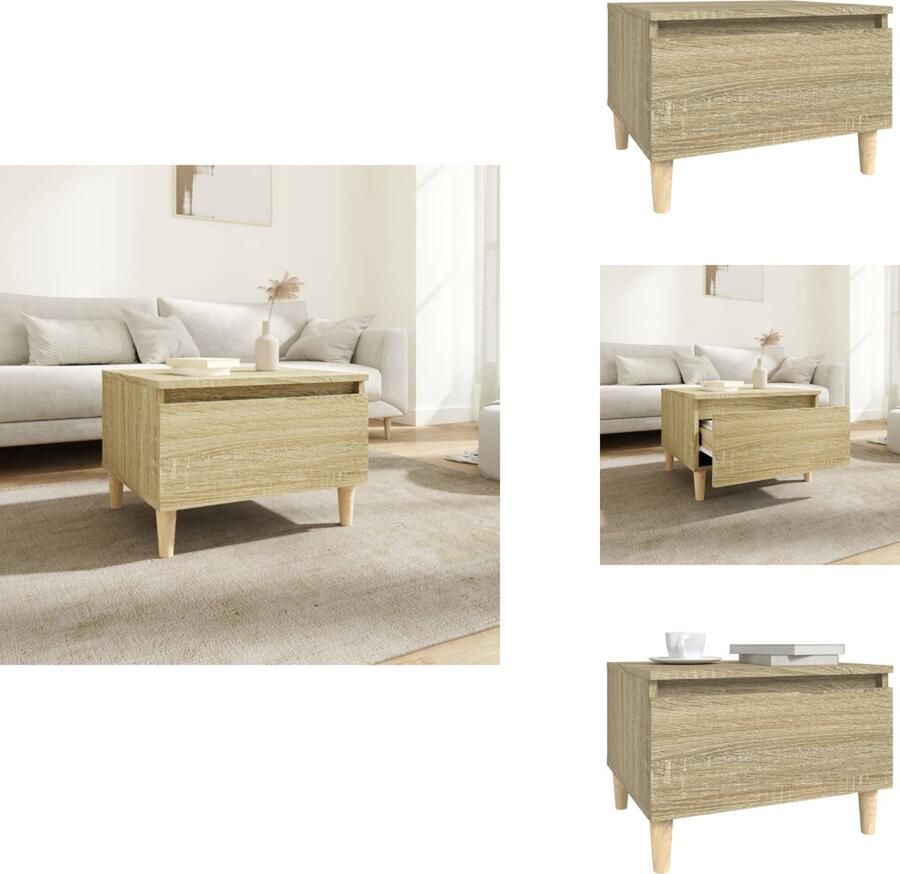 VidaXL Bijzettafel Bijzettafels Eindtafel Salontafel Bijzettafel 50x46x35 cm bewerkt hout sonoma eikenkleurig