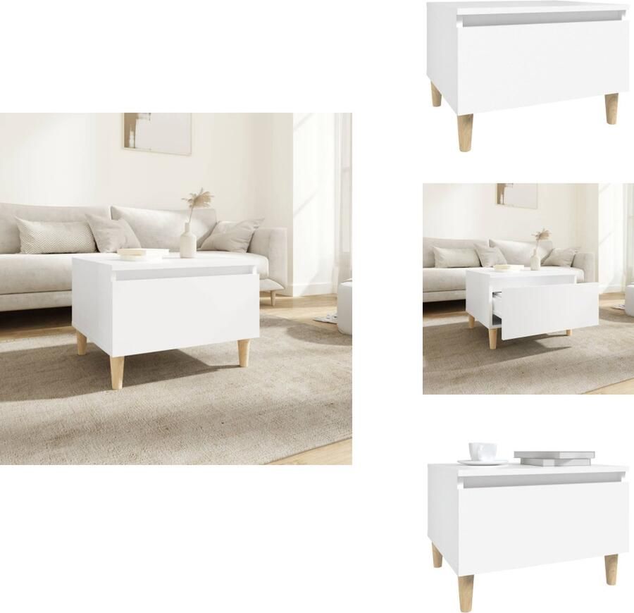 VidaXL Bijzettafel Bijzettafels Eindtafel Salontafel Bijzettafel 50x46x35 cm bewerkt hout wit