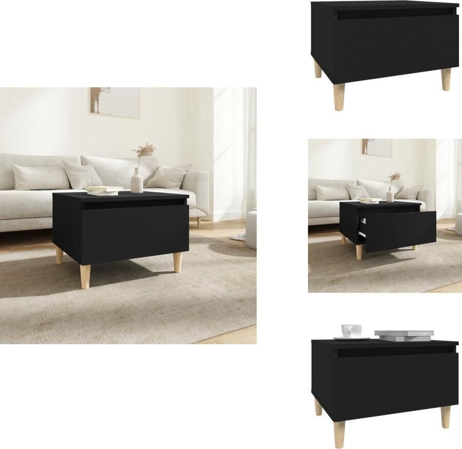 VidaXL Bijzettafel Bijzettafels Eindtafel Salontafel Bijzettafel 50x46x35 cm bewerkt hout zwart