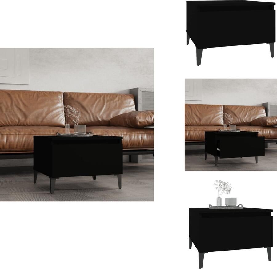 VidaXL Bijzettafel Bijzettafels Eindtafel Salontafel Bijzettafel 50x46x35 cm bewerkt hout zwart