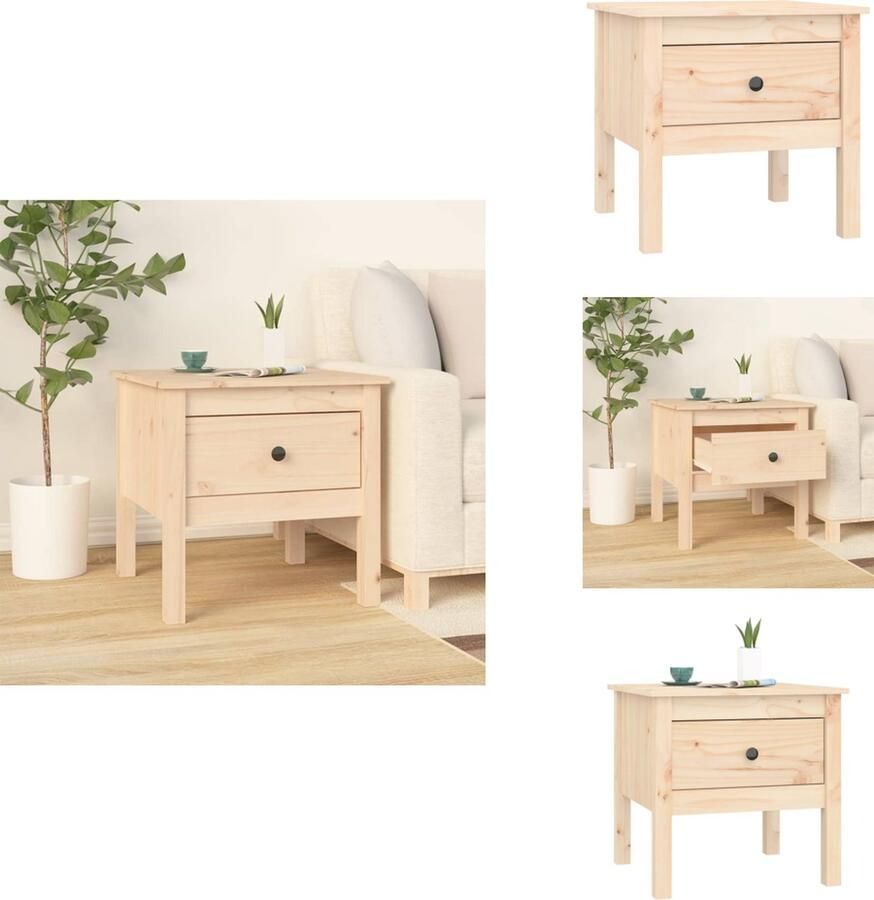 VidaXL Bijzettafel Bijzettafels Eindtafel Salontafel Bijzettafel 50x50x49 cm massief grenenhout